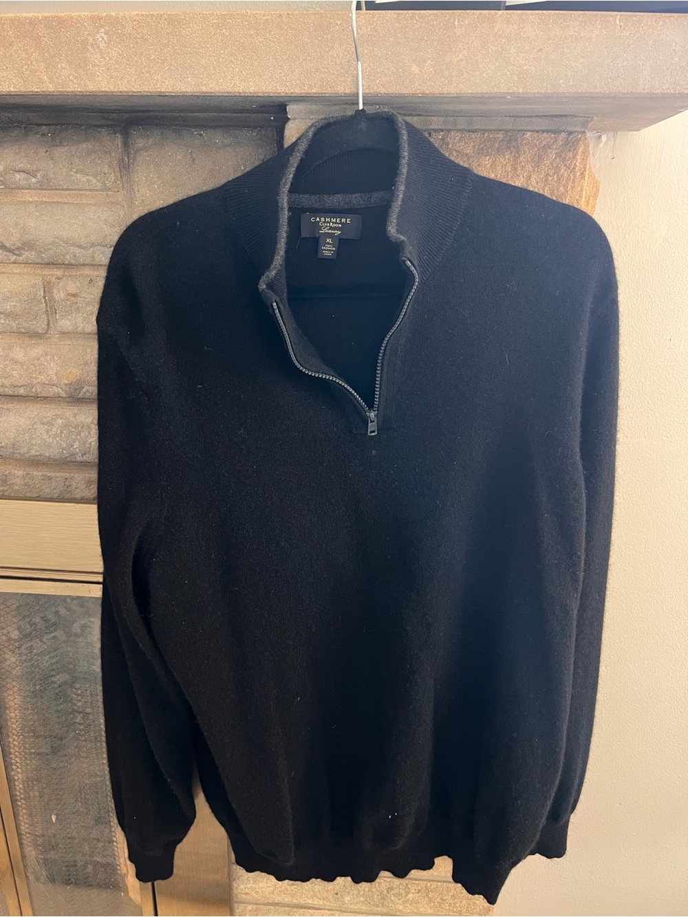 Club Room Men's Black Half-Zip Sweater